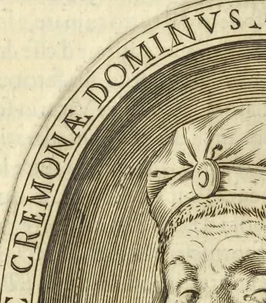 An illustration from Cremona fedelissima citta et nobilissima colonia de Romani : rappresentata in disegno col svo contado et illvstrata d'vna breve historia delle cose piv notabili appartenenti ad essa et de i ritratti natvrali de dvchi et dvchesse di Milano e compendio delle lor vite, 1585, leaf 77