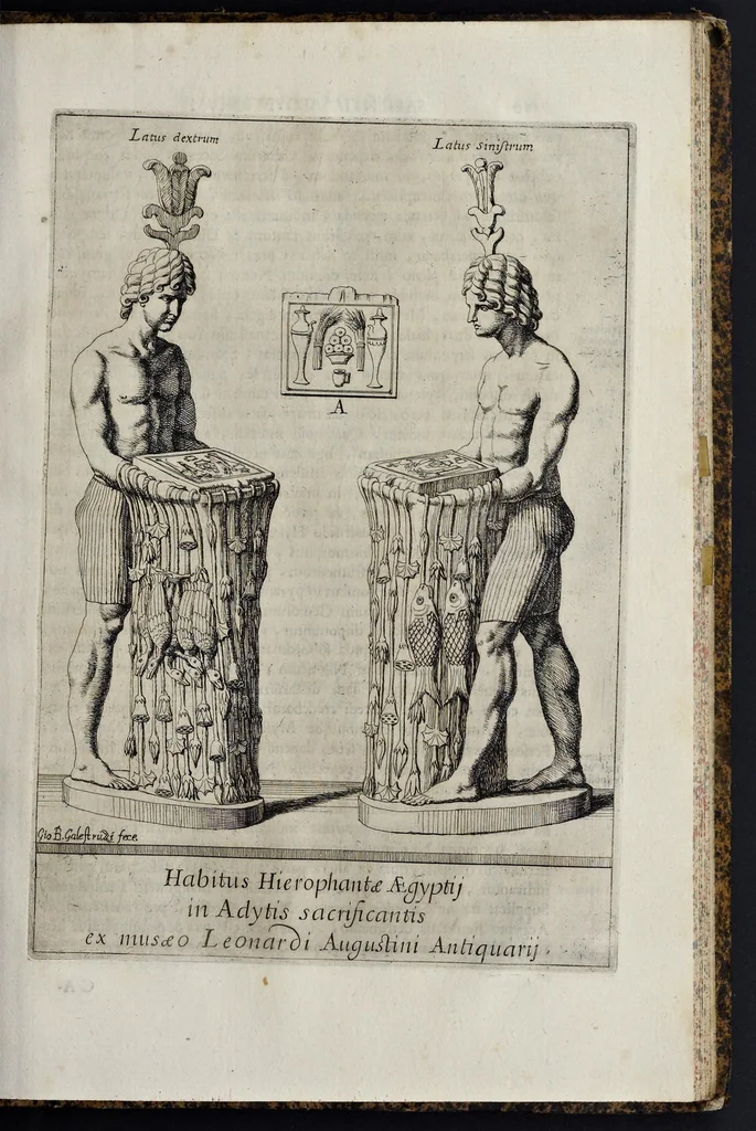 An illustration from Ad Alexandrum VII. Pont. Max. Obelisci Aegyptiaci : nuper inter Isaei Romani rudera effossi interpretatio hieroglyphica, 1666, leaf 130