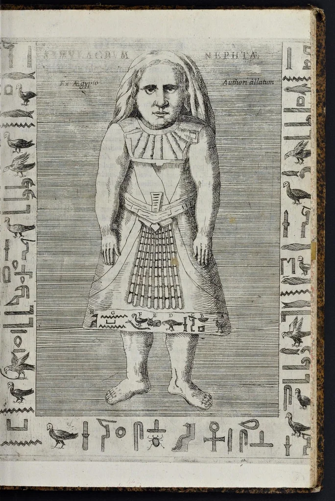 An illustration from Ad Alexandrum VII. Pont. Max. Obelisci Aegyptiaci : nuper inter Isaei Romani rudera effossi interpretatio hieroglyphica, 1666, leaf 158