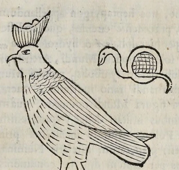 An illustration from Ad Alexandrum VII. Pont. Max. Obelisci Aegyptiaci : nuper inter Isaei Romani rudera effossi interpretatio hieroglyphica, 1666, leaf 94