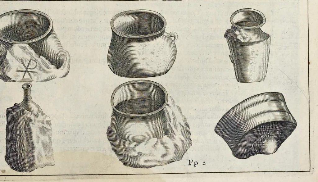 An illustration from Roma subterranea novissima : in qva post Antonivm Bosivm antesignanvm, Jo. Severanum congreg. oratorii presbyterum, et celebres alios scriptores : antiqvua Christianorum et praecipue martyrum cœmeteria, tituli, monimenta, epitaphia, inscriptiones ac nobiliora sanctorum sepulchra : sex libris distincta illustrantur et quamplurimæ res ecclesiasticæ iconibus graphice describuntur, ac multiplici tum sacra, tum profana eruditione declarantur : cum duplici indice, capitum & rerum locupletissimo : opera et studio, 1659, leaf 322
