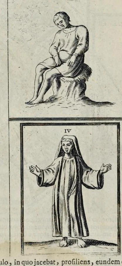 An illustration from Roma subterranea novissima : in qva post Antonivm Bosivm antesignanvm, Jo. Severanum congreg. oratorii presbyterum, et celebres alios scriptores : antiqvua Christianorum et praecipue martyrum cœmeteria, tituli, monimenta, epitaphia, inscriptiones ac nobiliora sanctorum sepulchra : sex libris distincta illustrantur et quamplurimæ res ecclesiasticæ iconibus graphice describuntur, ac multiplici tum sacra, tum profana eruditione declarantur : cum duplici indice, capitum & rerum locupletissimo : opera et studio, 1659, leaf 441