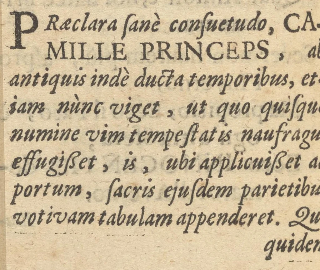An illustration from Laurentii Banck Norcopensis Gothi, J.U.D. & profess. Frisii, Roma triumphans seu Actus inaugurationum & coronationum pontificum Romanorum & in spetie. Innocentii X. pont. max. brevis descriptio : cum omnibus triumphis & ceremoniis eidem actui additis. Accessit in fine appendix, de quarundam Roman. pontific. cerimoniarum origine. Cum triplici indice, capitum, rerum & verborum, ac Latino-Barbaro, 1656, leaf 347