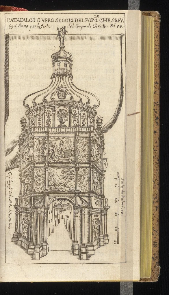An illustration from Guida de' forestieri : curiosi di vedere, e d'intendere le cose più notabili della regal città di Napoli, e del suo amenissimo distretto, 1688, leaf 122