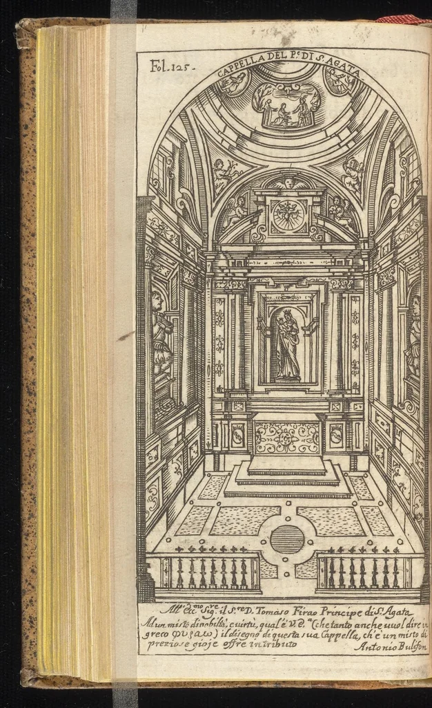 An illustration from Guida de' forestieri : curiosi di vedere, e d'intendere le cose più notabili della regal città di Napoli, e del suo amenissimo distretto, 1688, leaf 193