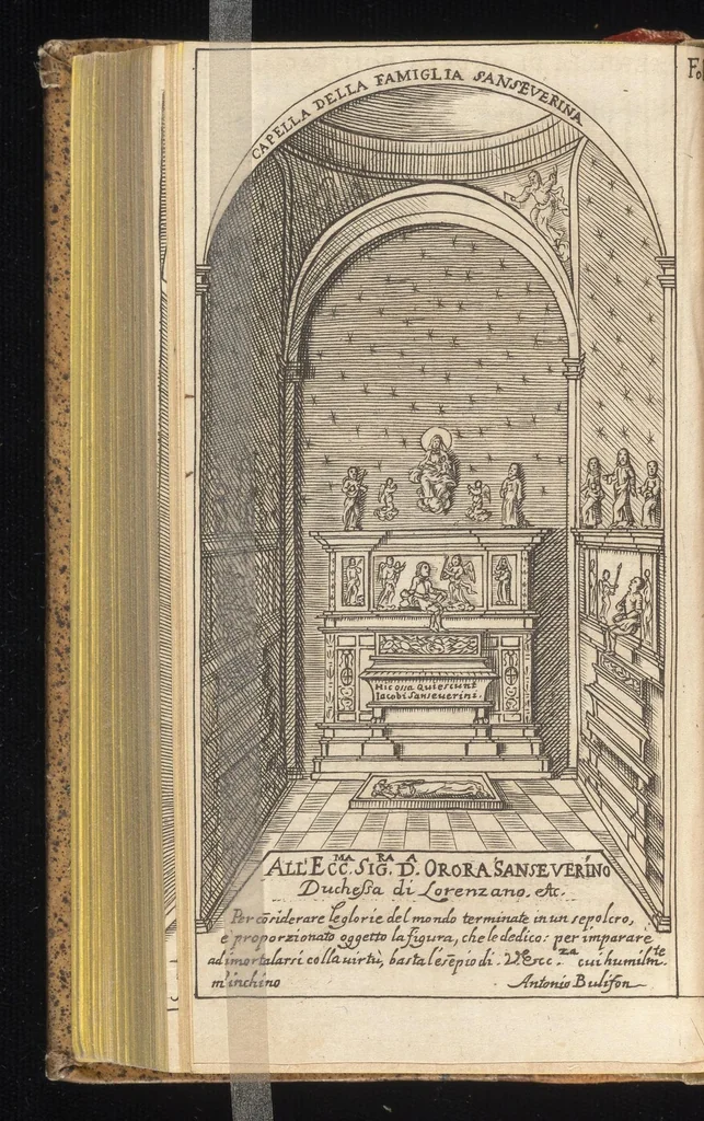 An illustration from Guida de' forestieri : curiosi di vedere, e d'intendere le cose più notabili della regal città di Napoli, e del suo amenissimo distretto, 1688, leaf 355