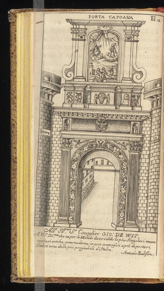 An illustration from Guida de' forestieri : curiosi di vedere, e d'intendere le cose più notabili della regal città di Napoli, e del suo amenissimo distretto, 1688, leaf 53