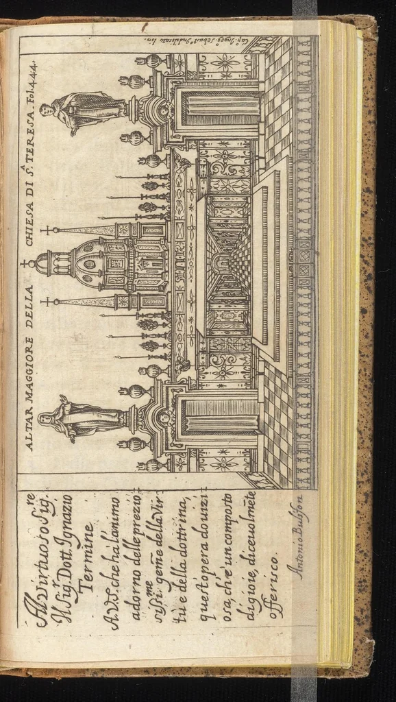 An illustration from Guida de' forestieri : curiosi di vedere, e d'intendere le cose più notabili della regal città di Napoli, e del suo amenissimo distretto, 1688, leaf 582