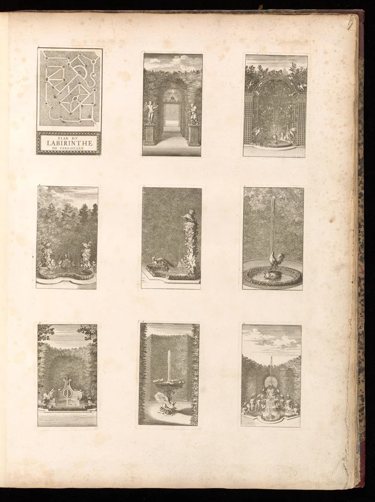 An illustration from Labirinthe de Versailles, 1677, leaf 6