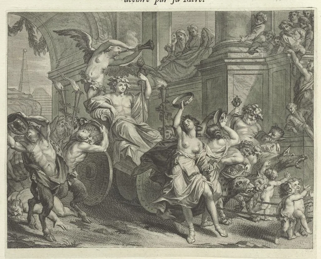 An illustration from Les Métamorphoses d'Ovide : en latin, traduites en françois, avec des remarques, et des explications historiques, 1732, leaf 121