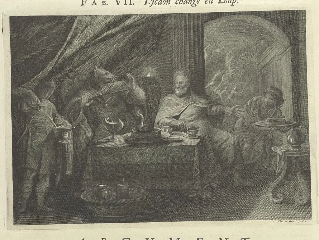 An illustration from Les Métamorphoses d'Ovide : en latin, traduites en françois, avec des remarques, et des explications historiques, 1732, leaf 33