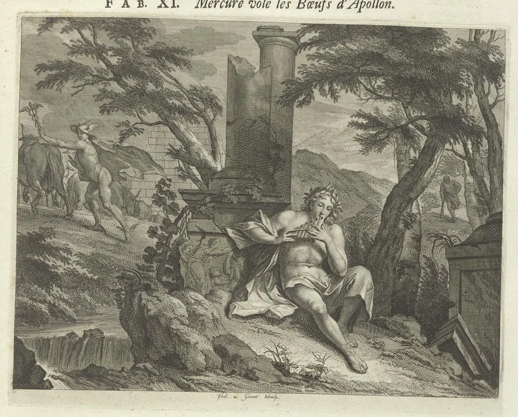 An illustration from Les Métamorphoses d'Ovide : en latin, traduites en françois, avec des remarques, et des explications historiques, 1732, leaf 88