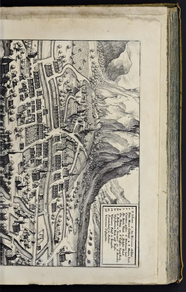 An illustration from Itinerarium Italiæ nov-antiquæ, oder, Raiss-Beschreibung durch Italien ..., 1640, leaf 104