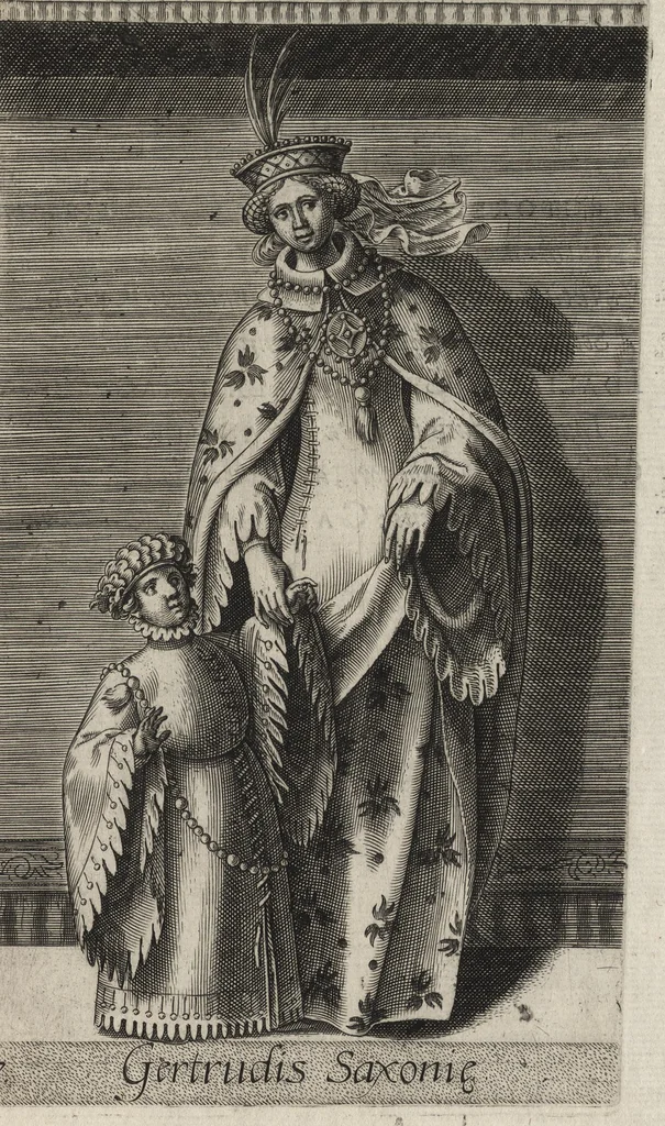An illustration from Principes Hollandiae et Zelandiae, domini Frisiae : cvm genuinis ipsorum iconibus, à Theodorico Aquitaniae ad Iacobam Bauariae, diuersorum quondam pictorum opera, ad viuum sedulò depictis : nunc autem primum ex vetustissimis parietibus, in Carmelo obsessae vrbis Harlemi, per praesidiarios direpto, industria Guilielmi Thybauti repertis, ac sincerè vnà cum reliquorum principum figuris, ad instar probatissimorum exemplarium delineatis, 1578, leaf 52