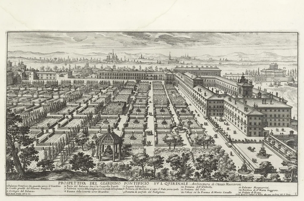 An illustration from Li giardini di Roma : con le loro piante alzate e vedvte in prospettiva, 1670, leaf 12