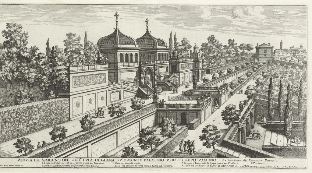 An illustration from Li giardini di Roma : con le loro piante alzate e vedvte in prospettiva, 1670, leaf 20