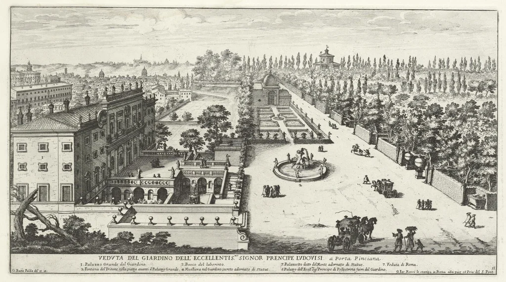 An illustration from Li giardini di Roma : con le loro piante alzate e vedvte in prospettiva, 1670, leaf 24