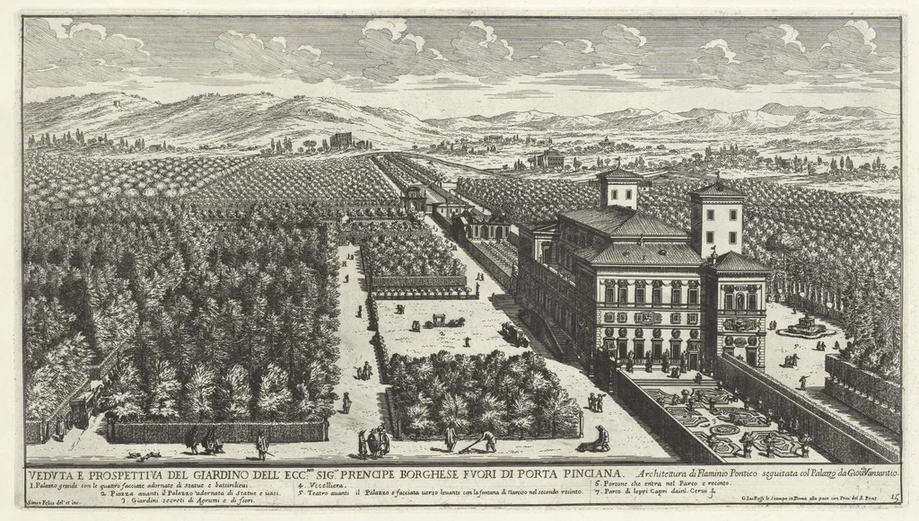 An illustration from Li giardini di Roma : con le loro piante alzate e vedvte in prospettiva, 1670, leaf 32