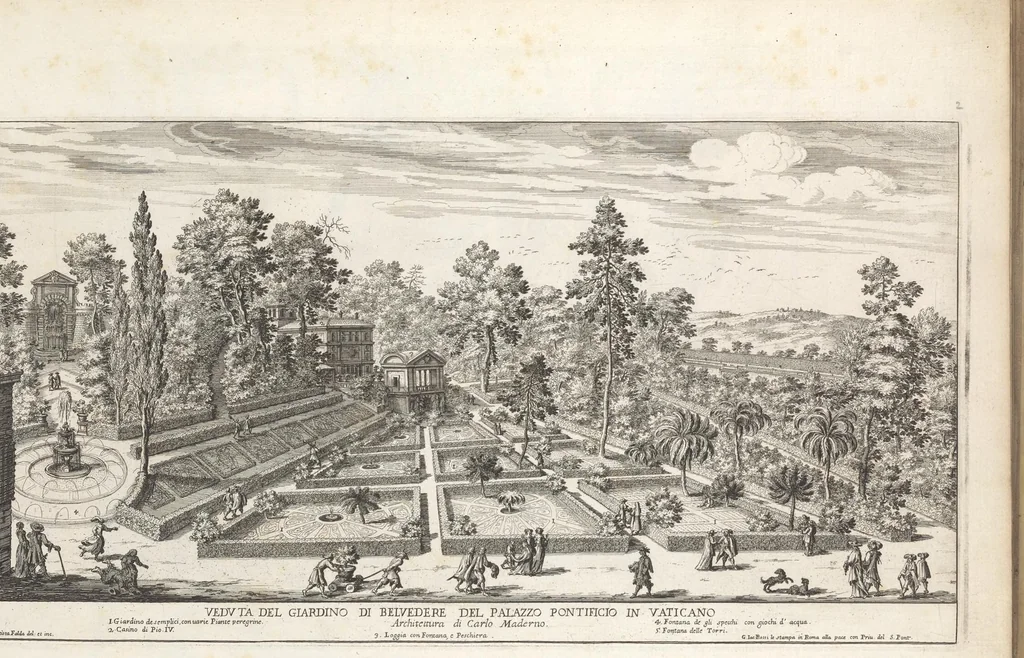 An illustration from Li giardini di Roma : con le loro piante alzate e vedvte in prospettiva, 1683, leaf 10