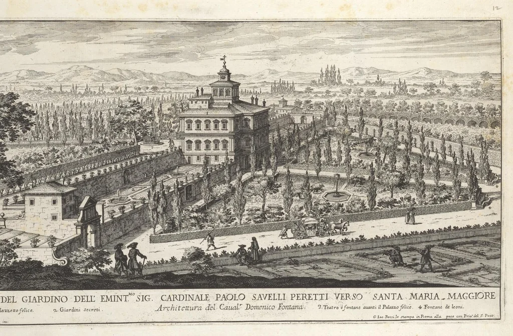 An illustration from Li giardini di Roma : con le loro piante alzate e vedvte in prospettiva, 1683, leaf 30