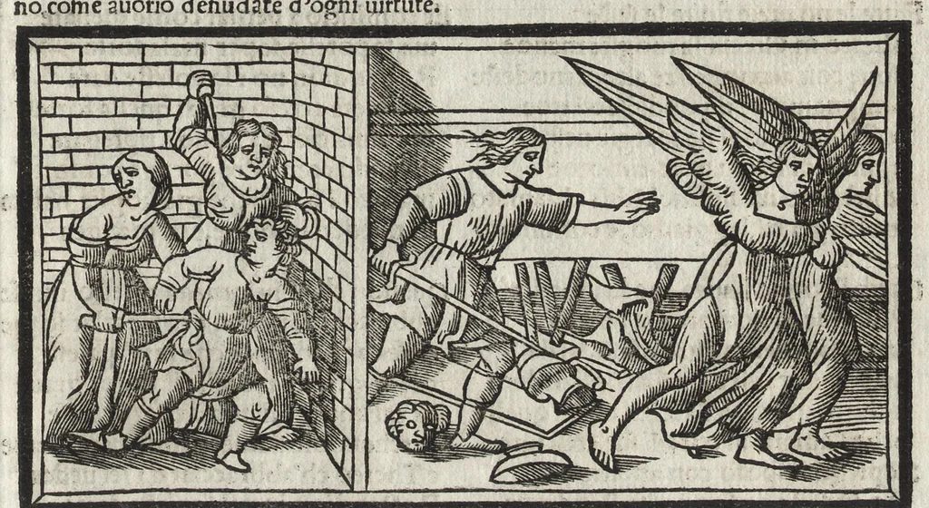 An illustration from Di Ovidio Le metamorphosi, cioe, Trasmutationi : tradotte dal latino diligentemente in uolgar uerso, con le sue allegorie, significatione & dichiaratione delle fabole in prosa, 1533, leaf 134