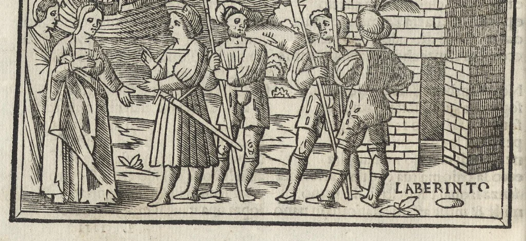 An illustration from Di Ovidio Le metamorphosi, cioe, Trasmutationi : tradotte dal latino diligentemente in uolgar uerso, con le sue allegorie, significatione & dichiaratione delle fabole in prosa, 1533, leaf 175