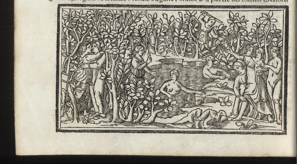 An illustration from Di Ovidio Le metamorphosi, cioe, Trasmutationi : tradotte dal latino diligentemente in uolgar uerso, con le sue allegorie, significatione & dichiaratione delle fabole in prosa, 1533, leaf 37