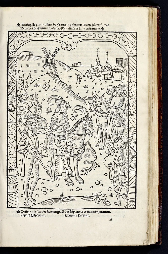 An illustration from Messire Frãcois Petracque Des remedes de lune et lautre fortune, prospere et aduerse, 1534, leaf 16