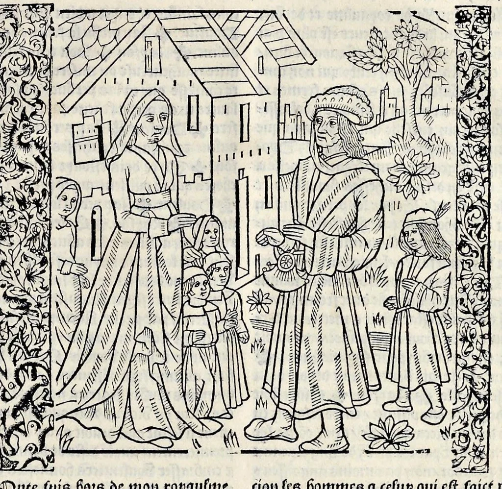 An illustration from Messire Frãcois Petracque Des remedes de lune et lautre fortune, prospere et aduerse, 1534, leaf 276