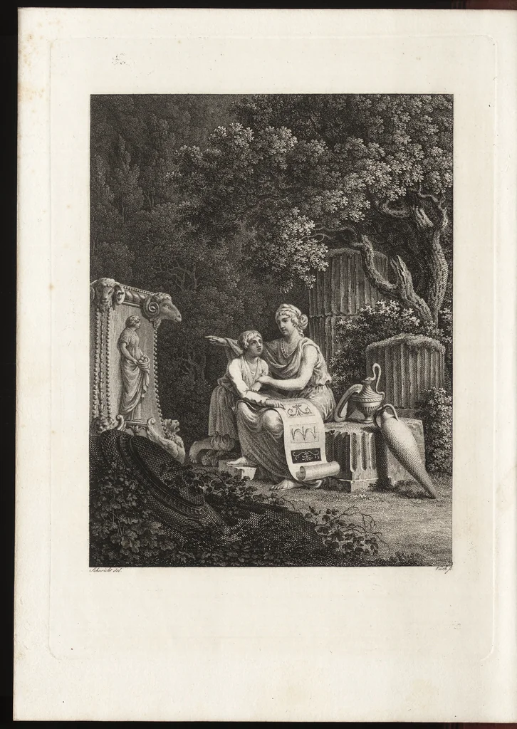 An illustration from Darstellung und Geschichte des Geschmacks der vorzüglichsten Völker in Beziehung auf die innere Auszierung der Zimmer und auf die Baukunst, 1796, leaf 7