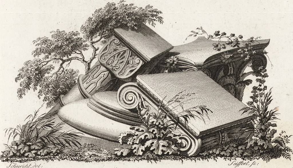 An illustration from Darstellung und Geschichte des Geschmacks der vorzüglichsten Völker in Beziehung auf die innere Auszierung der Zimmer und auf die Baukunst, 1796, leaf 8