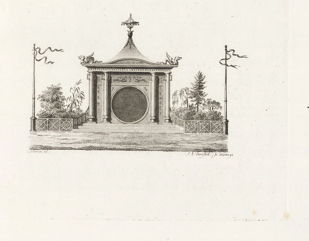 An illustration from Darstellung und Geschichte des Geschmacks der vorzüglichsten Völker in Beziehung auf die innere Auszierung der Zimmer und auf die Baukunst, 1796, leaf 92