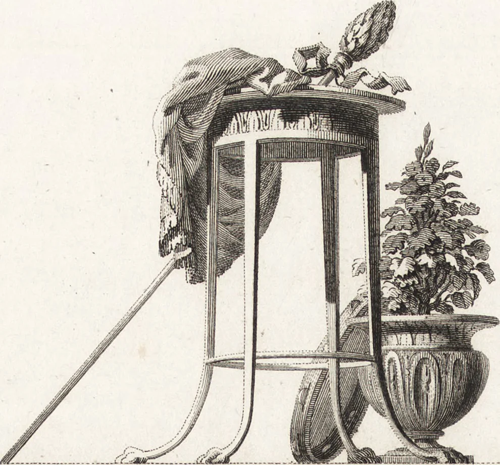 An illustration from Darstellung und Geschichte des Geschmacks der vorzüglichsten Völker in Beziehung auf die innere Auszierung der Zimmer und auf die Baukunst, 1796, leaf 19