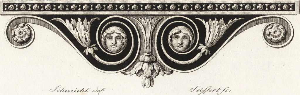An illustration from Darstellung und Geschichte des Geschmacks der vorzüglichsten Völker in Beziehung auf die innere Auszierung der Zimmer und auf die Baukunst, 1796, leaf 19