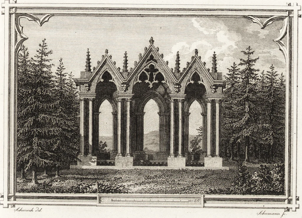An illustration from Darstellung und Geschichte des Geschmacks der vorzüglichsten Völker in Beziehung auf die innere Auszierung der Zimmer und auf die Baukunst, 1796, leaf 100