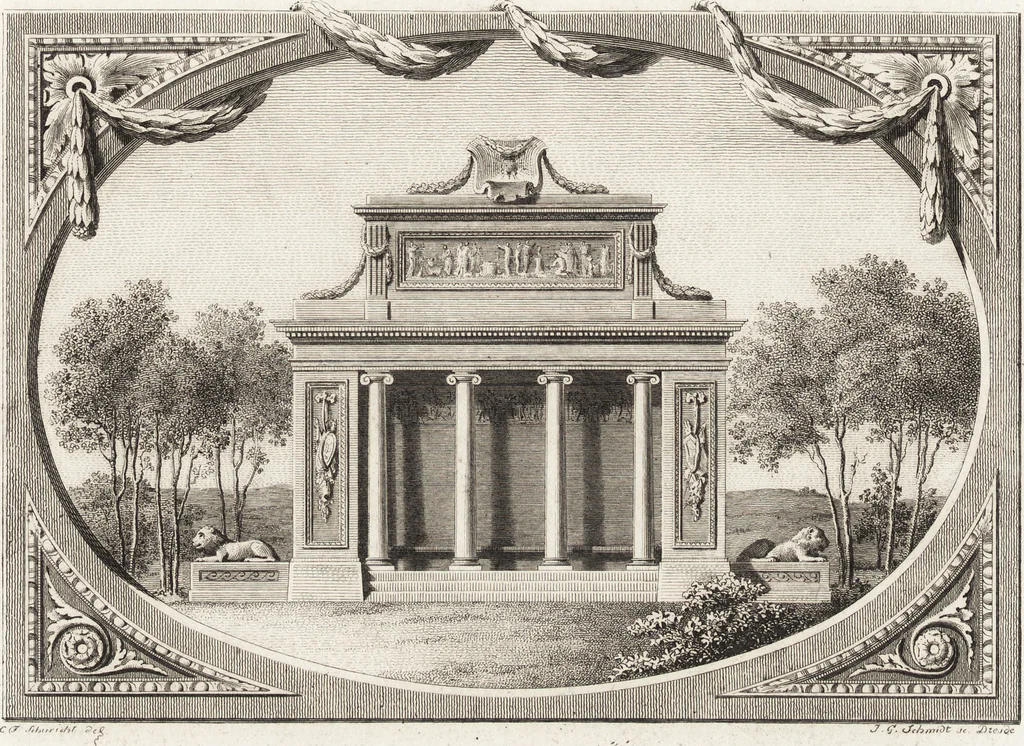 An illustration from Darstellung und Geschichte des Geschmacks der vorzüglichsten Völker in Beziehung auf die innere Auszierung der Zimmer und auf die Baukunst, 1796, leaf 140