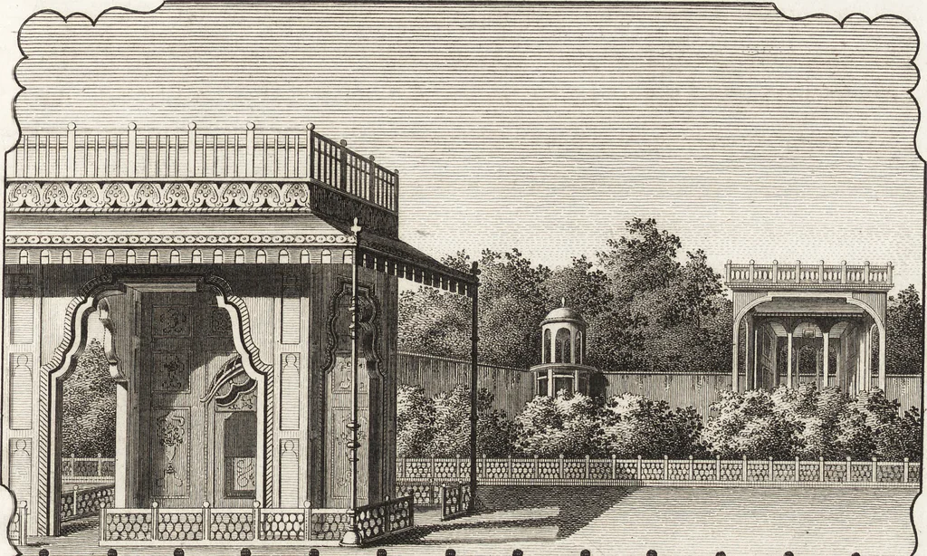 An illustration from Darstellung und Geschichte des Geschmacks der vorzüglichsten Völker in Beziehung auf die innere Auszierung der Zimmer und auf die Baukunst, 1796, leaf 34