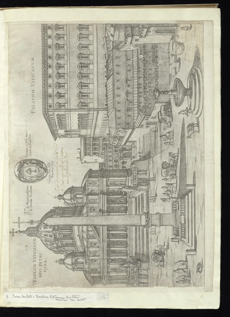An illustration from Specvlvm Romanae magnificentiae : omnia fere qvaecvnq- in vrbe monvmenta extant partim ivxta antiqvam partim ivxta hodiernam formam accuratiss. delineata repraesentans : accesserunt non paucae tum antiquarum tum modernarum rerum urbis figurae nusquam antehac aeditae ..., 1544, leaf 40