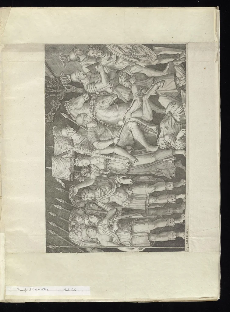 An illustration from Specvlvm Romanae magnificentiae : omnia fere qvaecvnq- in vrbe monvmenta extant partim ivxta antiqvam partim ivxta hodiernam formam accuratiss. delineata repraesentans : accesserunt non paucae tum antiquarum tum modernarum rerum urbis figurae nusquam antehac aeditae ..., 1544, leaf 10