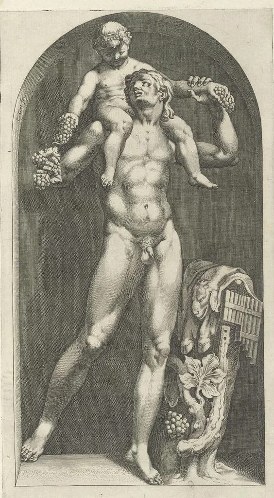 An illustration from Specvlvm Romanae magnificentiae : omnia fere qvaecvnq- in vrbe monvmenta extant partim ivxta antiqvam partim ivxta hodiernam formam accuratiss. delineata repraesentans : accesserunt non paucae tum antiquarum tum modernarum rerum urbis figurae nusquam antehac aeditae ..., 1544, leaf 124