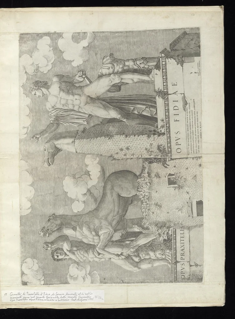 An illustration from Specvlvm Romanae magnificentiae : omnia fere qvaecvnq- in vrbe monvmenta extant partim ivxta antiqvam partim ivxta hodiernam formam accuratiss. delineata repraesentans : accesserunt non paucae tum antiquarum tum modernarum rerum urbis figurae nusquam antehac aeditae ..., 1544, leaf 34