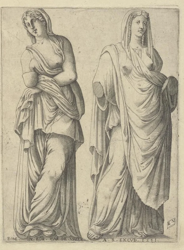 An illustration from Specvlvm Romanae magnificentiae : omnia fere qvaecvnq- in vrbe monvmenta extant partim ivxta antiqvam partim ivxta hodiernam formam accuratiss. delineata repraesentans : accesserunt non paucae tum antiquarum tum modernarum rerum urbis figurae nusquam antehac aeditae ..., 1544, leaf 4
