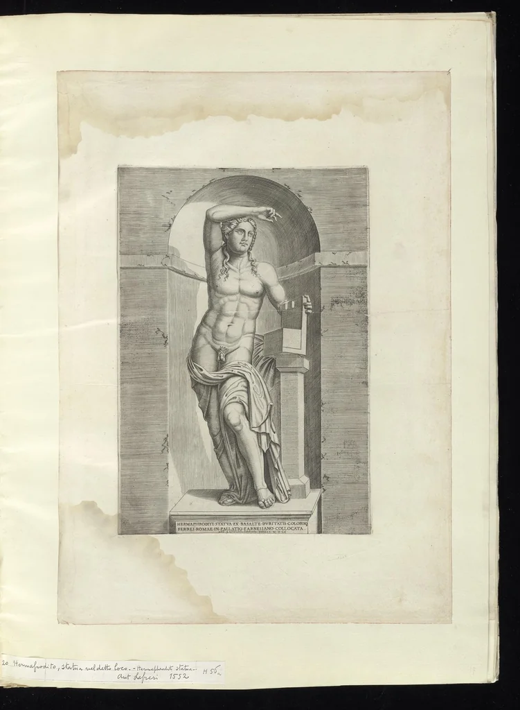 An illustration from Specvlvm Romanae magnificentiae : omnia fere qvaecvnq- in vrbe monvmenta extant partim ivxta antiqvam partim ivxta hodiernam formam accuratiss. delineata repraesentans : accesserunt non paucae tum antiquarum tum modernarum rerum urbis figurae nusquam antehac aeditae ..., 1544, leaf 44