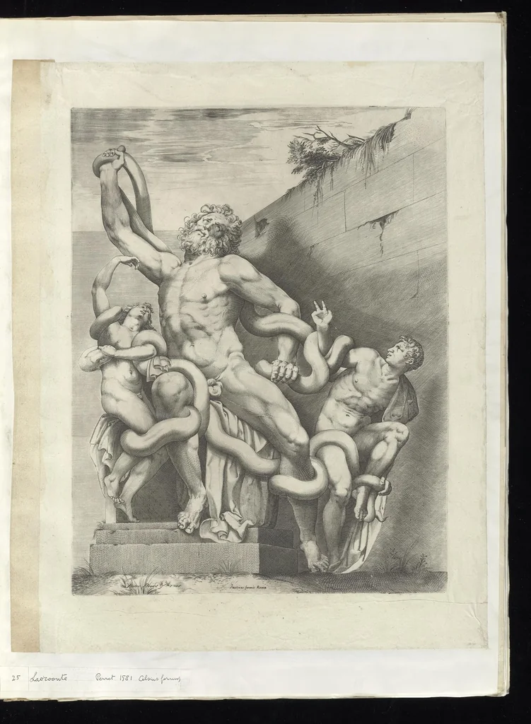 An illustration from Specvlvm Romanae magnificentiae : omnia fere qvaecvnq- in vrbe monvmenta extant partim ivxta antiqvam partim ivxta hodiernam formam accuratiss. delineata repraesentans : accesserunt non paucae tum antiquarum tum modernarum rerum urbis figurae nusquam antehac aeditae ..., 1544, leaf 54