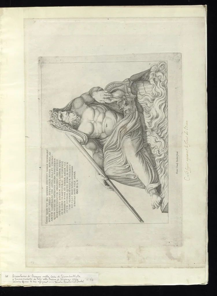 An illustration from Specvlvm Romanae magnificentiae : omnia fere qvaecvnq- in vrbe monvmenta extant partim ivxta antiqvam partim ivxta hodiernam formam accuratiss. delineata repraesentans : accesserunt non paucae tum antiquarum tum modernarum rerum urbis figurae nusquam antehac aeditae ..., 1544, leaf 60