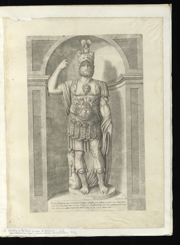 An illustration from Specvlvm Romanae magnificentiae : omnia fere qvaecvnq- in vrbe monvmenta extant partim ivxta antiqvam partim ivxta hodiernam formam accuratiss. delineata repraesentans : accesserunt non paucae tum antiquarum tum modernarum rerum urbis figurae nusquam antehac aeditae ..., 1544, leaf 68