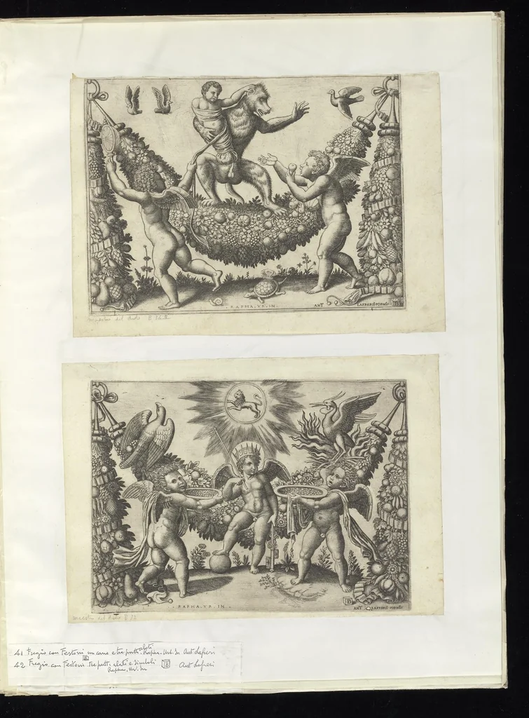 An illustration from Specvlvm Romanae magnificentiae : omnia fere qvaecvnq- in vrbe monvmenta extant partim ivxta antiqvam partim ivxta hodiernam formam accuratiss. delineata repraesentans : accesserunt non paucae tum antiquarum tum modernarum rerum urbis figurae nusquam antehac aeditae ..., 1544, leaf 86