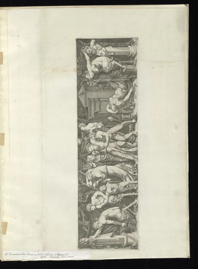 An illustration from Specvlvm Romanae magnificentiae : omnia fere qvaecvnq- in vrbe monvmenta extant partim ivxta antiqvam partim ivxta hodiernam formam accuratiss. delineata repraesentans : accesserunt non paucae tum antiquarum tum modernarum rerum urbis figurae nusquam antehac aeditae ..., 1544, leaf 90