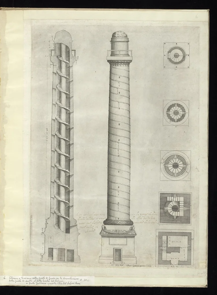 An illustration from Specvlvm Romanae magnificentiae : omnia fere qvaecvnq- in vrbe monvmenta extant partim ivxta antiqvam partim ivxta hodiernam formam accuratiss. delineata repraesentans : accesserunt non paucae tum antiquarum tum modernarum rerum urbis figurae nusquam antehac aeditae ..., 1544, leaf 16