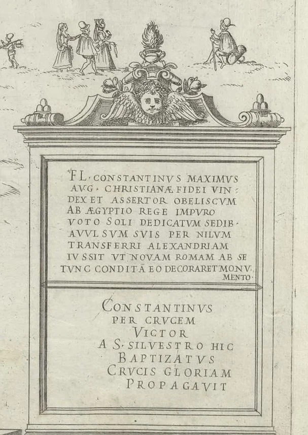 An illustration from Specvlvm Romanae magnificentiae : omnia fere qvaecvnq- in vrbe monvmenta extant partim ivxta antiqvam partim ivxta hodiernam formam accuratiss. delineata repraesentans : accesserunt non paucae tum antiquarum tum modernarum rerum urbis figurae nusquam antehac aeditae ..., 1544, leaf 40